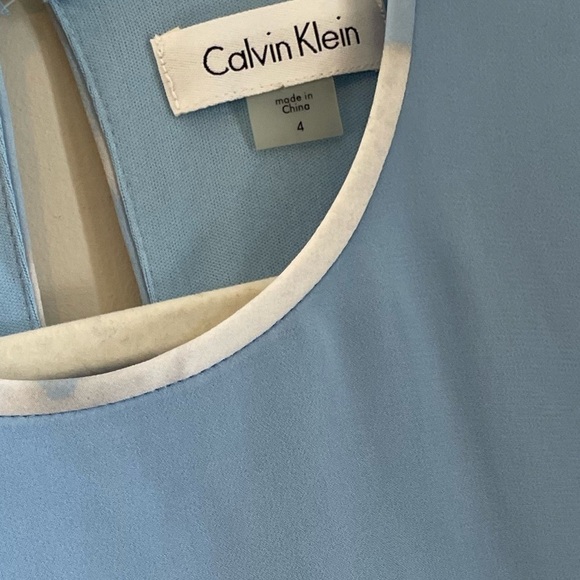 Calvin Klein Womens Baby Blue Floral Lined Sleeveless Shift Dress - Picture 5 of 8